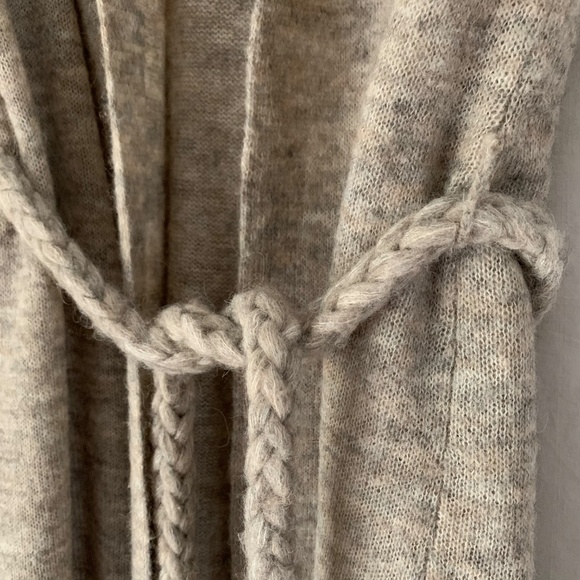 Theory alpaca/wool blend loose knit belted cardigan - Picture 4 of 7